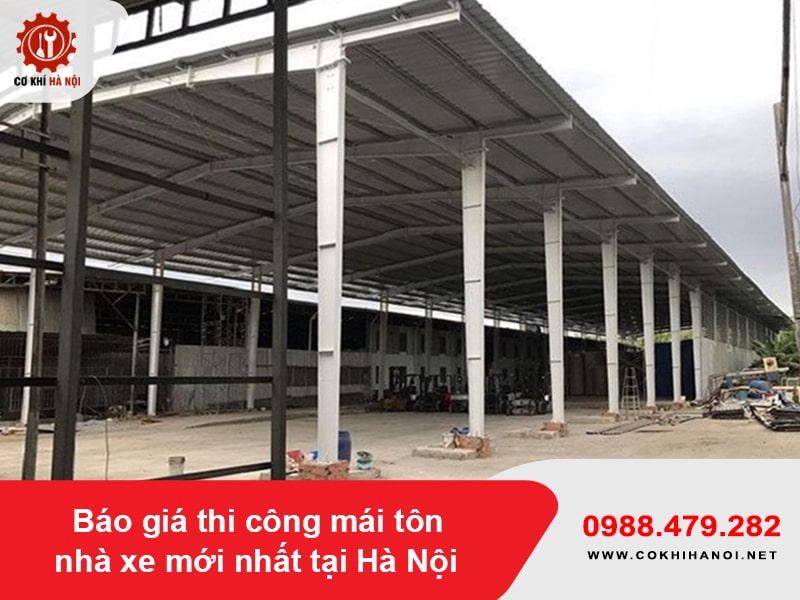 Báo giá thi công mái tôn nhà xe mới nhất tại Hà Nội