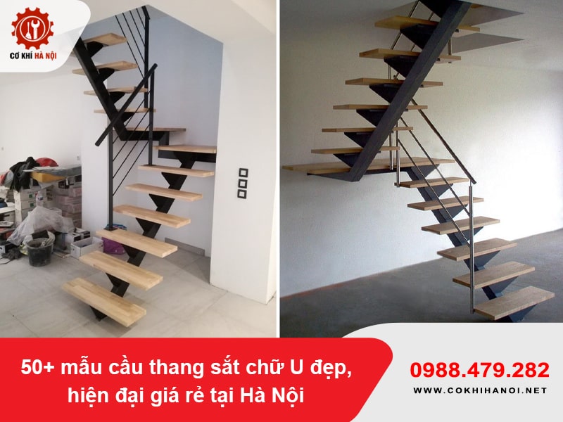 50+ mẫu cầu thang sắt chữ U đẹp, hiện đại giá rẻ tại Hà Nội