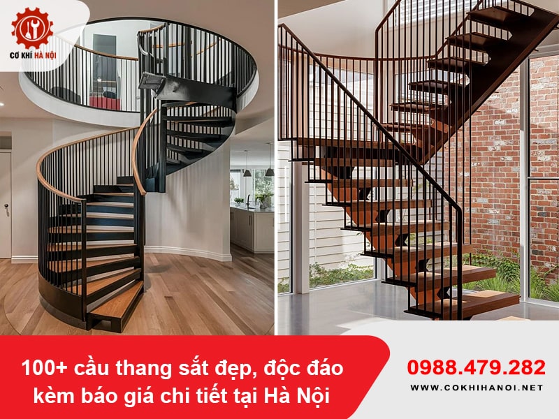 100+ cầu thang sắt đẹp, độc đáo kèm báo giá chi tiết tại Hà Nội