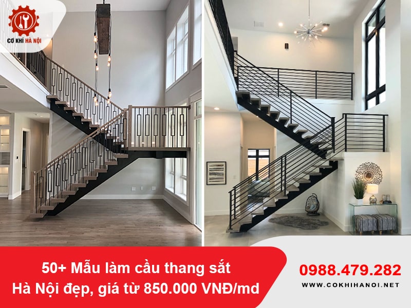 50+ Mẫu làm cầu thang sắt Hà Nội đẹp, giá từ 850.000 VNĐ/md