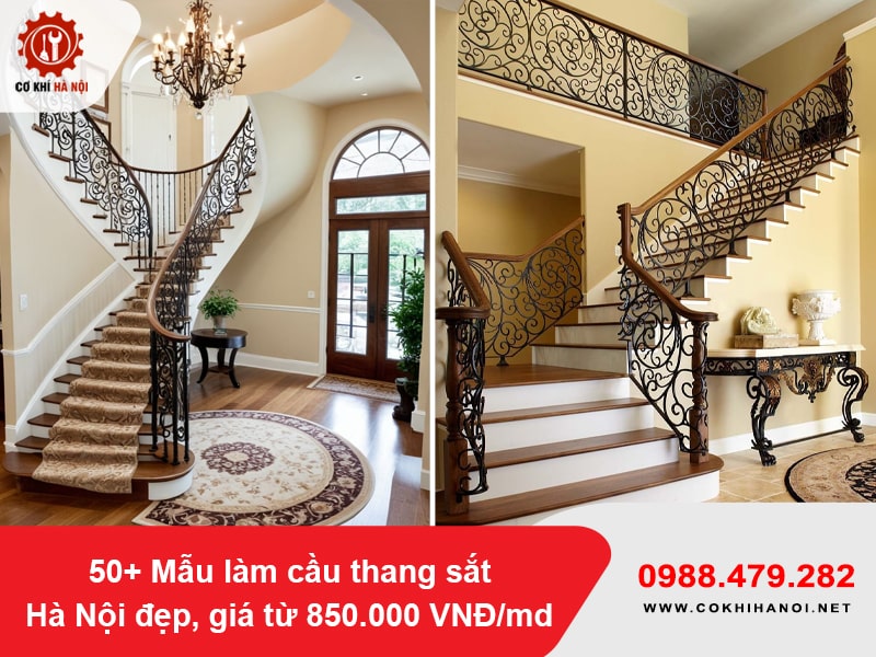 50+ Mẫu làm cầu thang sắt Hà Nội đẹp, giá từ 850.000 VNĐ/md