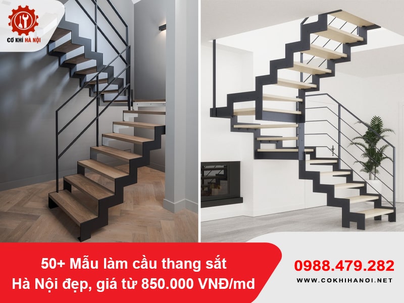 50+ Mẫu làm cầu thang sắt Hà Nội đẹp, giá từ 850.000 VNĐ/md