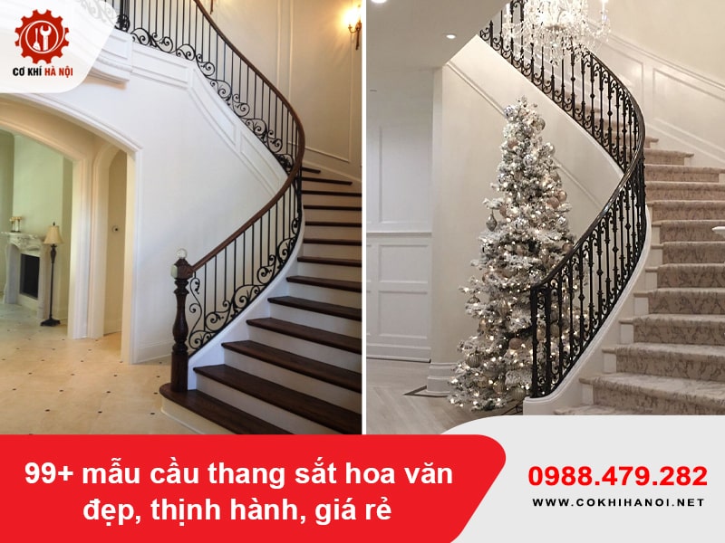 99+ mẫu cầu thang sắt hoa văn đẹp, thịnh hành, giá rẻ