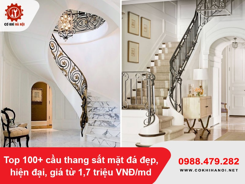 Top 100+ cầu thang sắt mặt đá đẹp, hiện đại, giá từ 1,7 triệu VNĐ/md