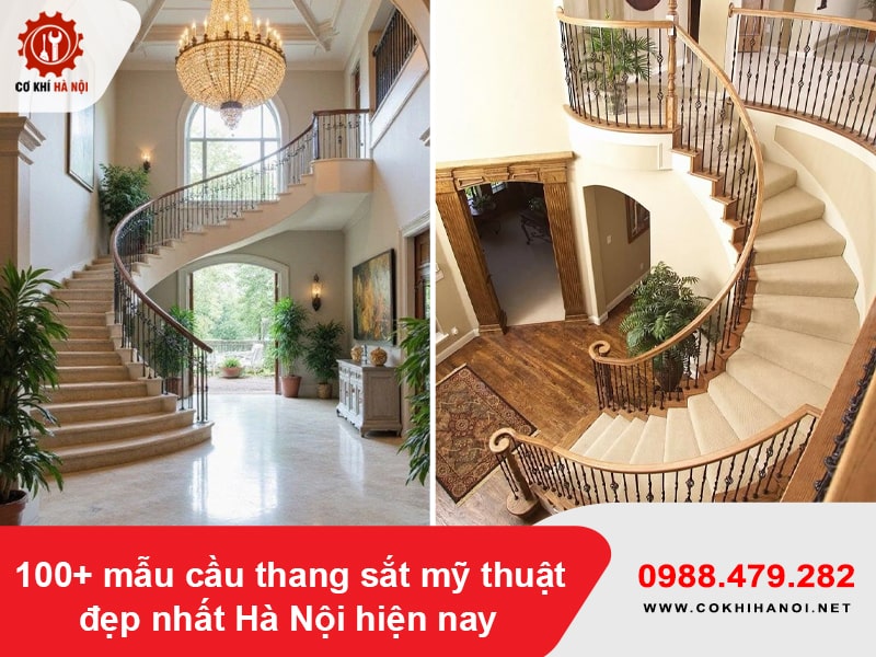 100+ mẫu cầu thang sắt mỹ thuật đẹp nhất Hà Nội hiện nay