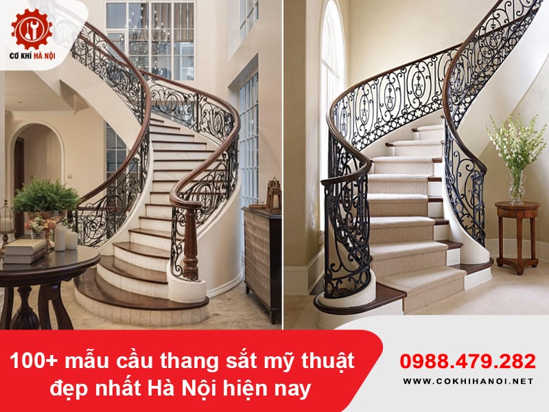 100+ mẫu cầu thang sắt mỹ thuật đẹp nhất Hà Nội hiện nay