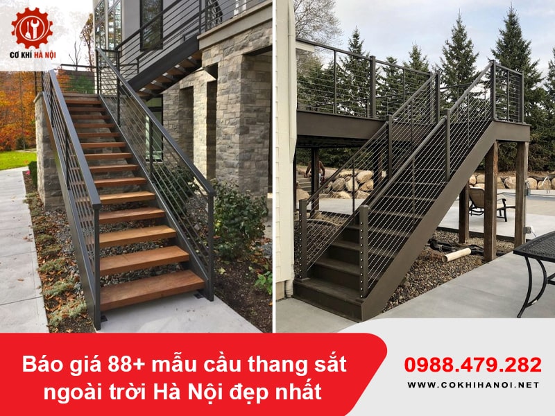 Báo giá 88+ mẫu cầu thang sắt ngoài trời Hà Nội đẹp nhất 2025