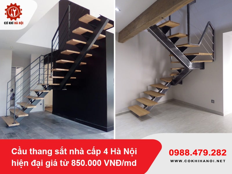 Cầu thang sắt nhà cấp 4 Hà Nội hiện đại giá từ 850.000 VNĐ/md