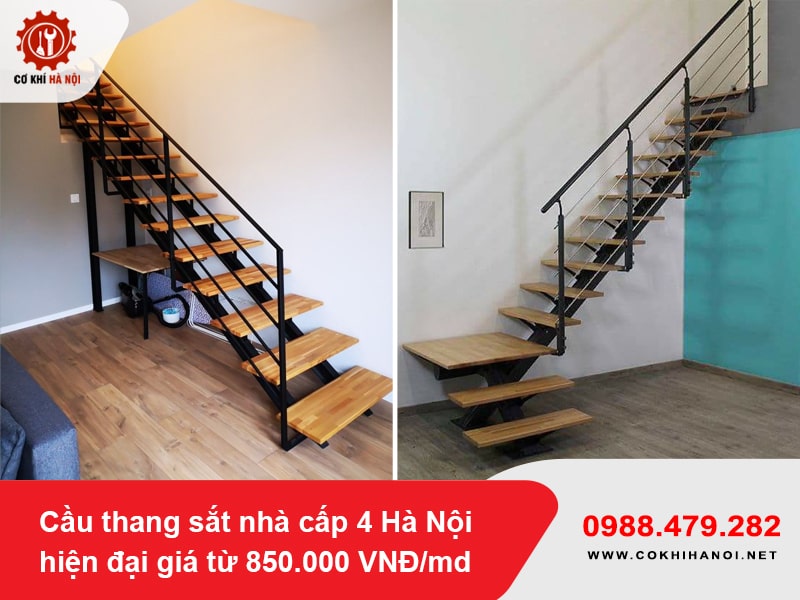Cầu thang sắt nhà cấp 4 Hà Nội hiện đại giá từ 850.000 VNĐ/md