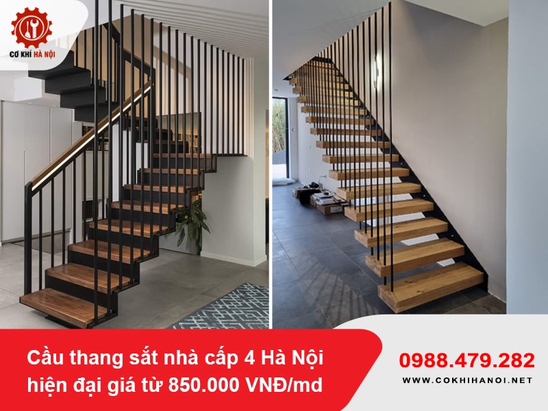 Cầu thang sắt nhà cấp 4 Hà Nội hiện đại giá từ 850.000 VNĐ/md