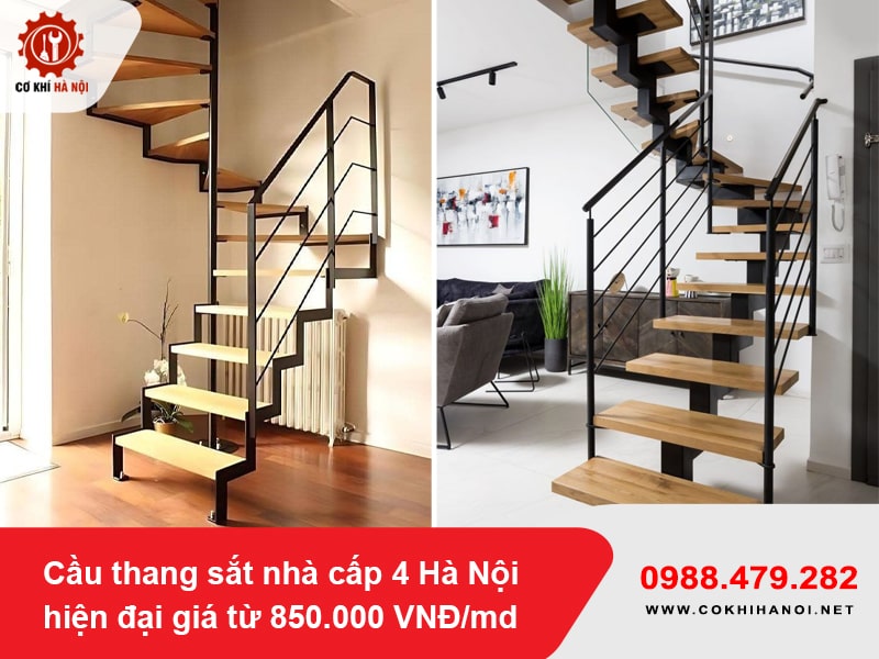 Cầu thang sắt nhà cấp 4 Hà Nội hiện đại giá từ 850.000 VNĐ/md