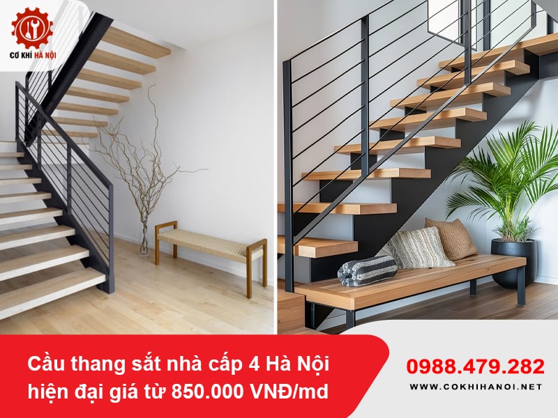Cầu thang sắt nhà cấp 4 Hà Nội hiện đại giá từ 850.000 VNĐ/md