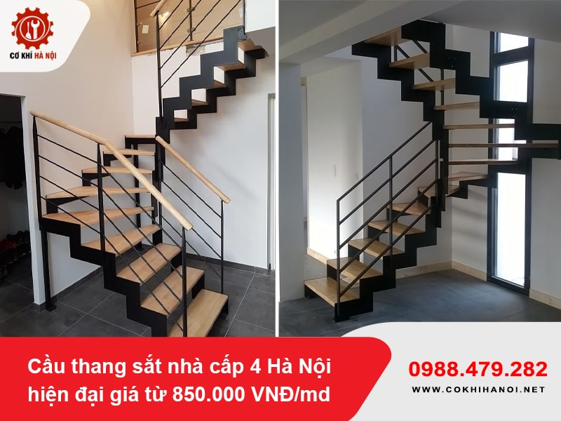 Cầu thang sắt nhà cấp 4 Hà Nội hiện đại giá từ 850.000 VNĐ/md