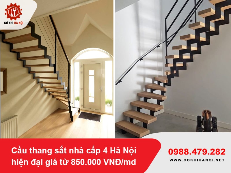Cầu thang sắt nhà cấp 4 Hà Nội hiện đại giá từ 850.000 VNĐ/md