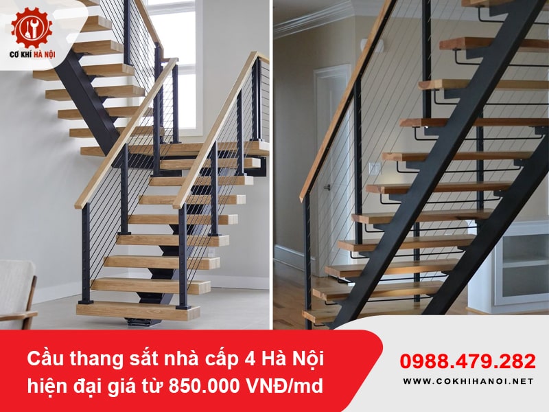 Cầu thang sắt nhà cấp 4 Hà Nội hiện đại giá từ 850.000 VNĐ/md
