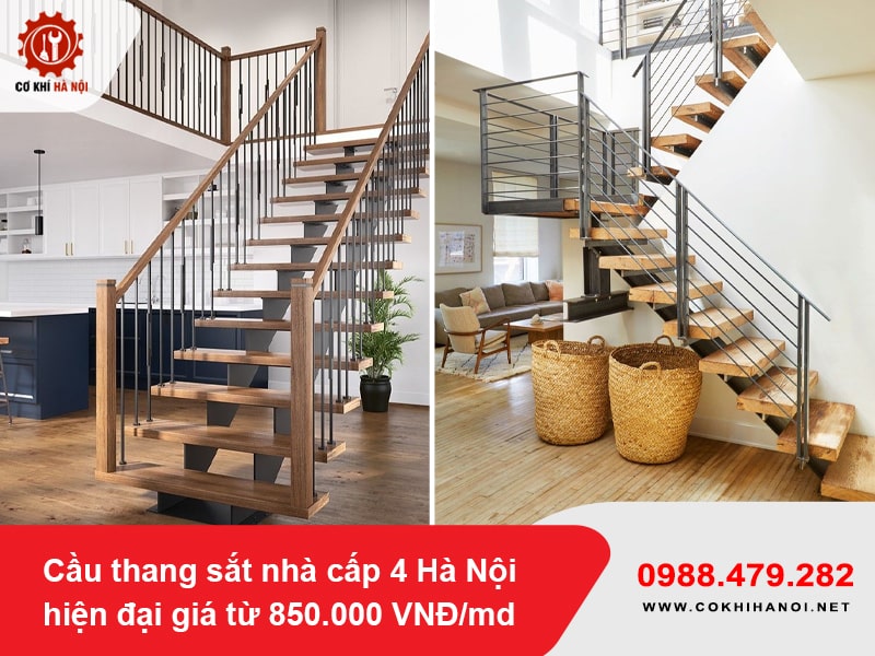 Cầu thang sắt nhà cấp 4 Hà Nội hiện đại giá từ 850.000 VNĐ/md