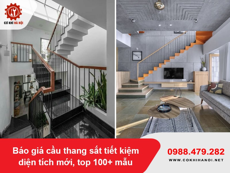 Báo giá cầu thang sắt tiết kiệm diện tích mới, top 100+ mẫu