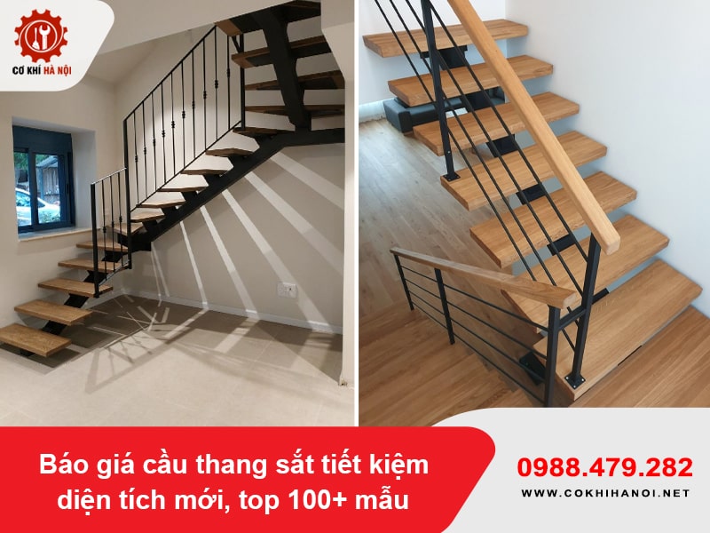 Báo giá cầu thang sắt tiết kiệm diện tích mới, top 100+ mẫu