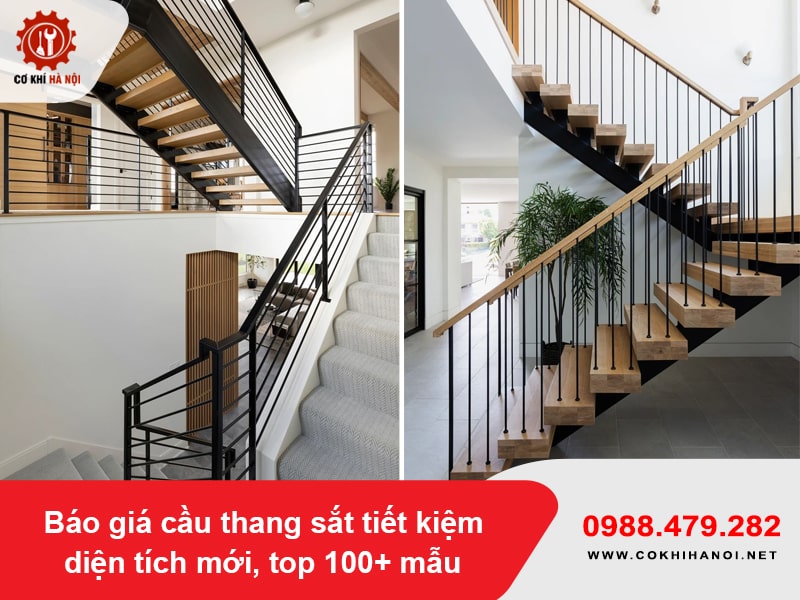 Báo giá cầu thang sắt tiết kiệm diện tích mới, top 100+ mẫu