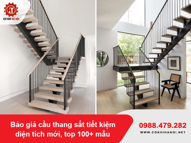 Báo giá cầu thang sắt tiết kiệm diện tích mới, top 100+ mẫu