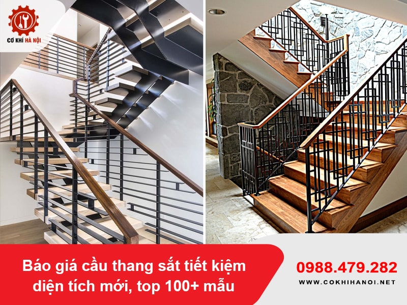 Báo giá cầu thang sắt tiết kiệm diện tích mới, top 100+ mẫu