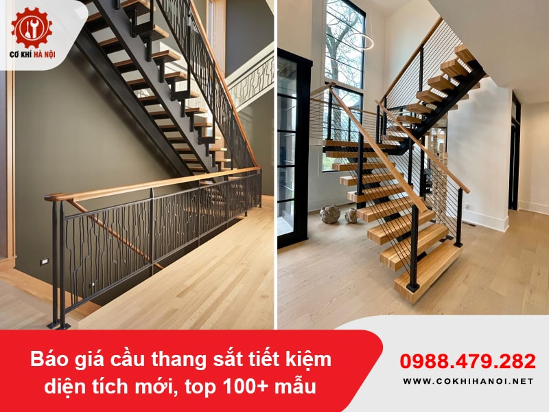Báo giá cầu thang sắt tiết kiệm diện tích mới, top 100+ mẫu