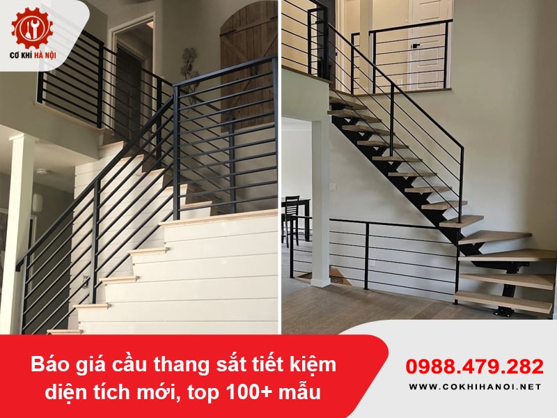 Báo giá cầu thang sắt tiết kiệm diện tích mới, top 100+ mẫu