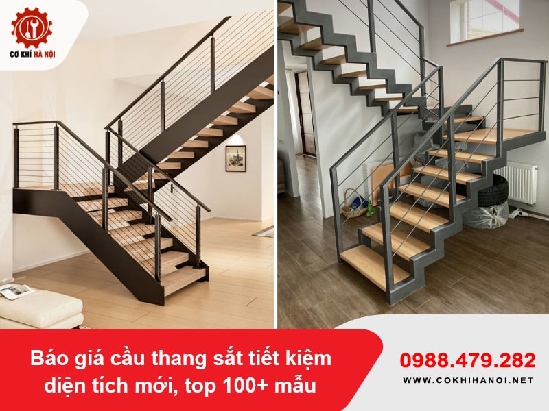 Báo giá cầu thang sắt tiết kiệm diện tích mới, top 100+ mẫu