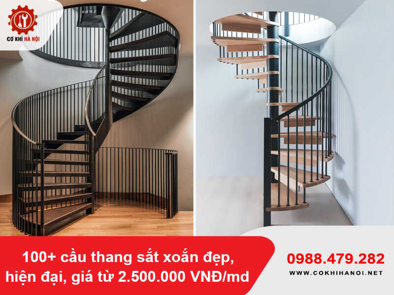100+ cầu thang sắt xoắn đẹp, hiện đại, giá từ 2.500.000 VNĐ/md