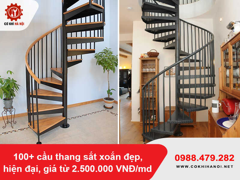 100+ cầu thang sắt xoắn đẹp, hiện đại, giá từ 2.500.000 VNĐ/md