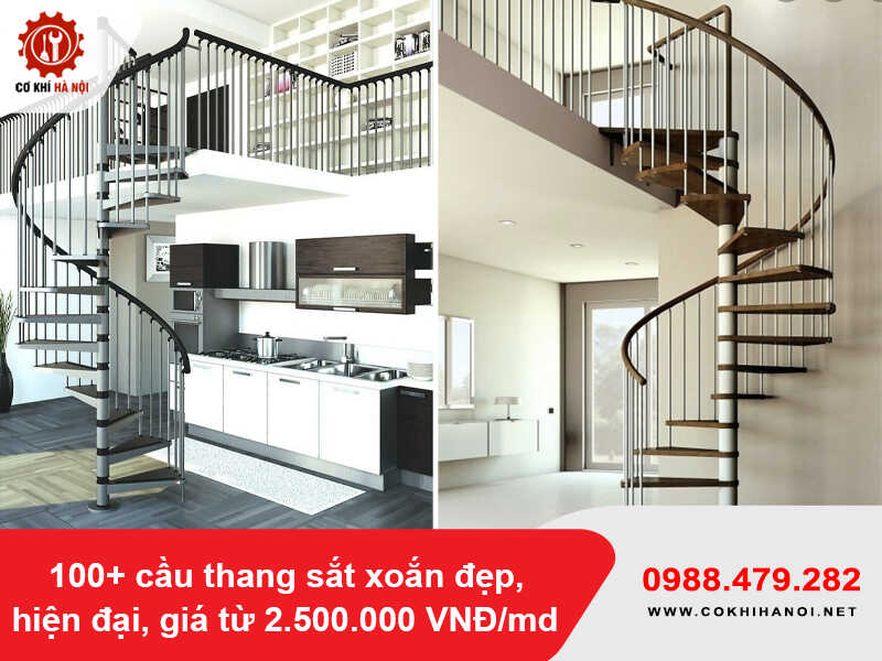 100+ cầu thang sắt xoắn đẹp, hiện đại, giá từ 2.500.000 VNĐ/md