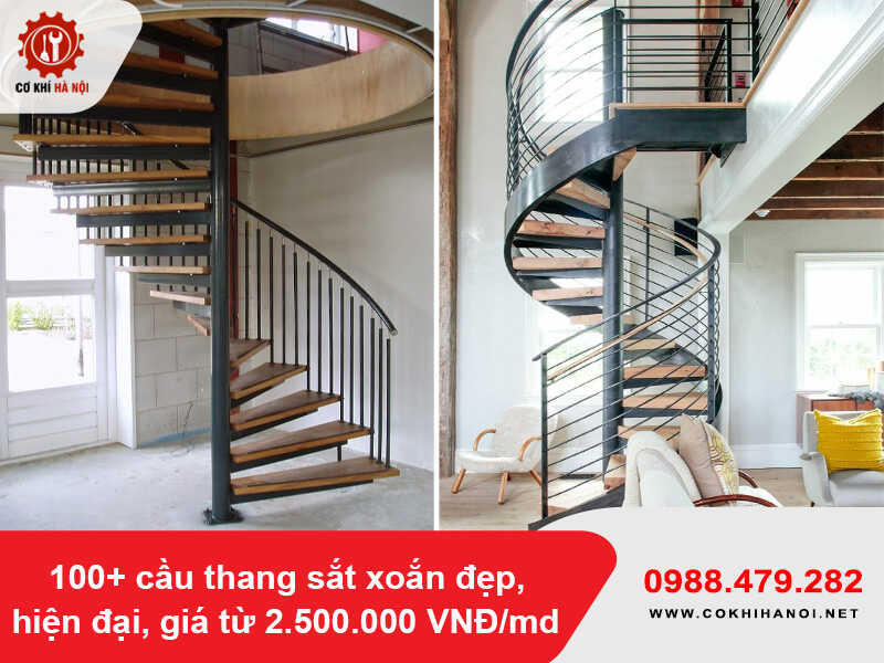 100+ cầu thang sắt xoắn đẹp, hiện đại, giá từ 2.500.000 VNĐ/md
