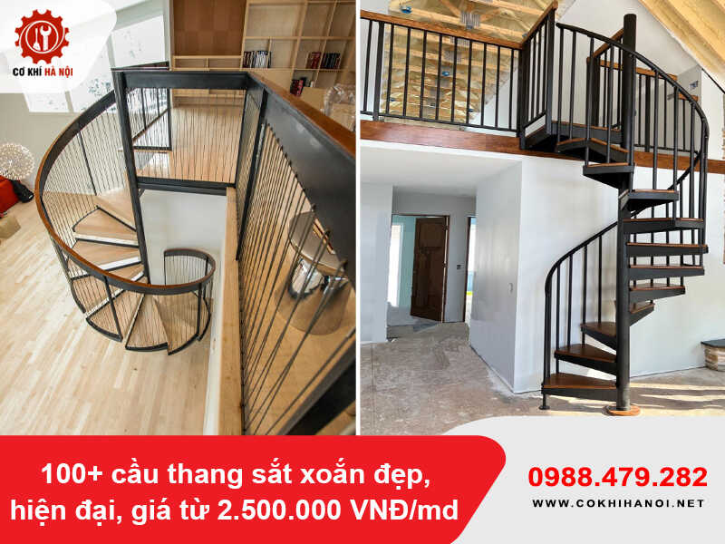100+ cầu thang sắt xoắn đẹp, hiện đại, giá từ 2.500.000 VNĐ/md