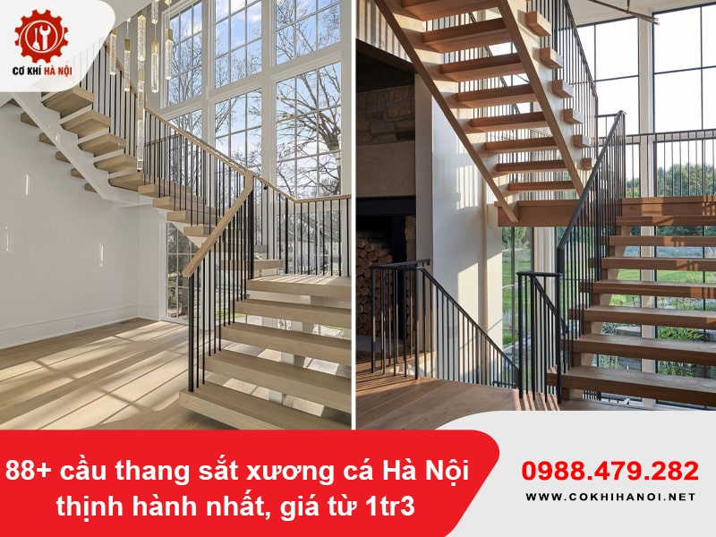 88+ cầu thang sắt xương cá Hà Nội thịnh hành nhất, giá từ 1tr3