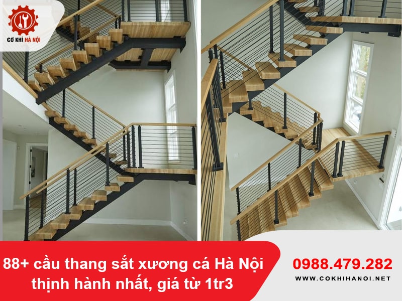 88+ cầu thang sắt xương cá Hà Nội thịnh hành nhất, giá từ 1tr3 