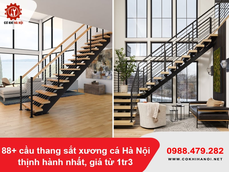 88+ cầu thang sắt xương cá Hà Nội thịnh hành nhất, giá từ 1tr3 