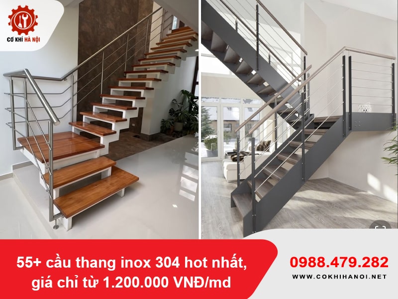 55+ cầu thang inox 304 hot nhất, giá chỉ từ 1.200.000 VNĐ/md