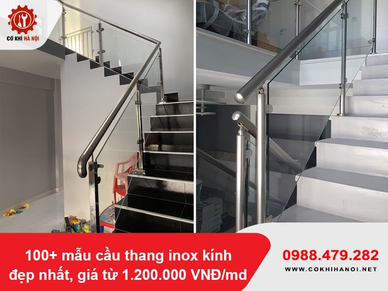 100+ mẫu cầu thang inox kính đẹp nhất, giá từ 1.200.000 VNĐ/md