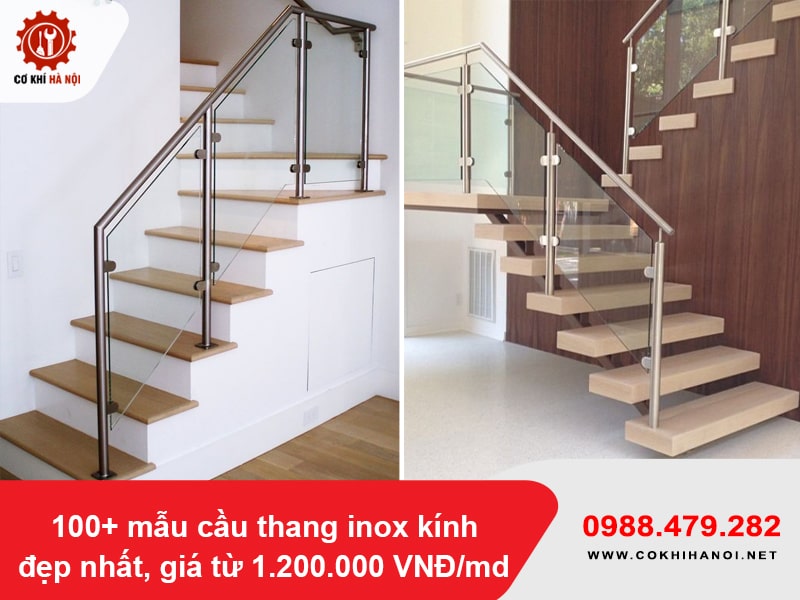 100+ mẫu cầu thang inox kính đẹp nhất, giá từ 1.200.000 VNĐ/md