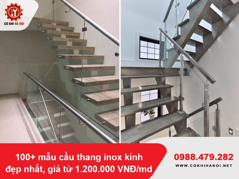 100+ mẫu cầu thang inox kính đẹp nhất, giá từ 1.200.000 VNĐ/md