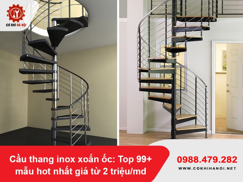 Cầu thang inox xoắn ốc: Top 99+ mẫu hot nhất giá từ 2 triệu/md Cầu thang inox xoắn ốc: Top 99+ mẫu hot nhất giá từ 2 triệu/md
