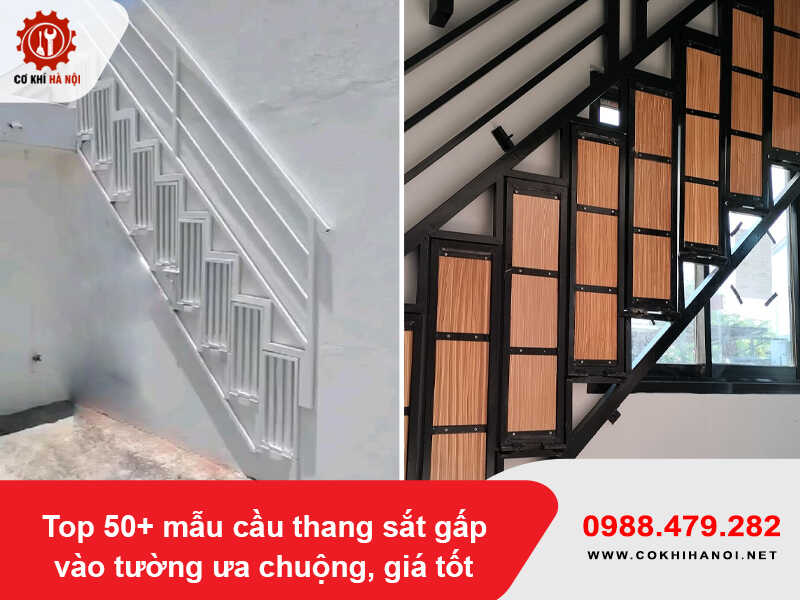 Top 50+ mẫu cầu thang sắt gấp vào tường ưa chuộng, giá tốt