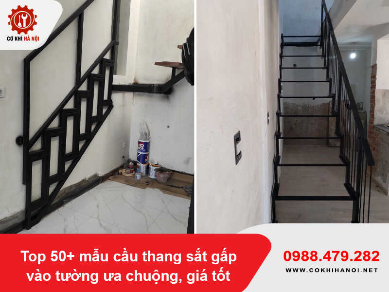 Top 50+ mẫu cầu thang sắt gấp vào tường ưa chuộng, giá tốt