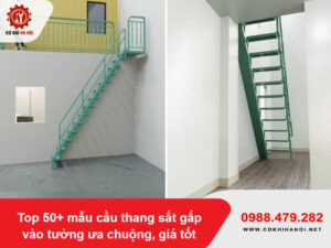 Top 50+ mẫu cầu thang sắt gấp vào tường ưa chuộng, giá tốt
