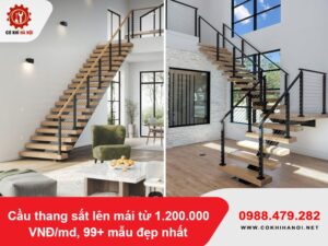Cầu thang sắt lên mái từ 1.200.000 VNĐ/md, 99+ mẫu đẹp nhất