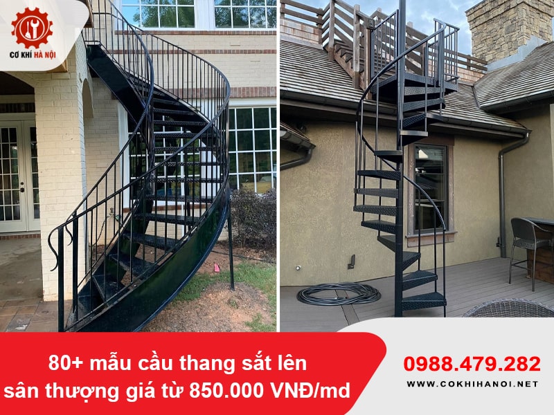 80+ mẫu cầu thang sắt lên sân thượng giá từ 850.000 VNĐ/md