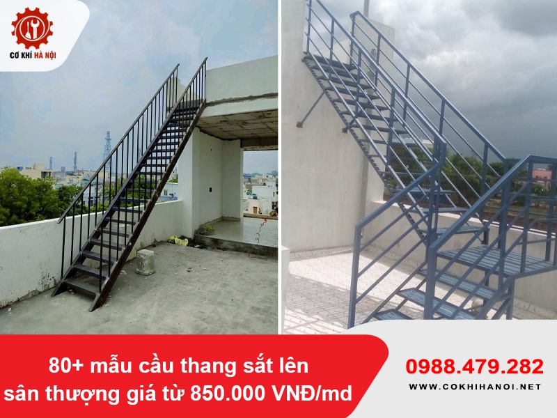 80+ mẫu cầu thang sắt lên sân thượng giá từ 850.000 VNĐ/md