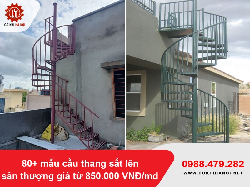 80+ mẫu cầu thang sắt lên sân thượng giá từ 850.000 VNĐ/md