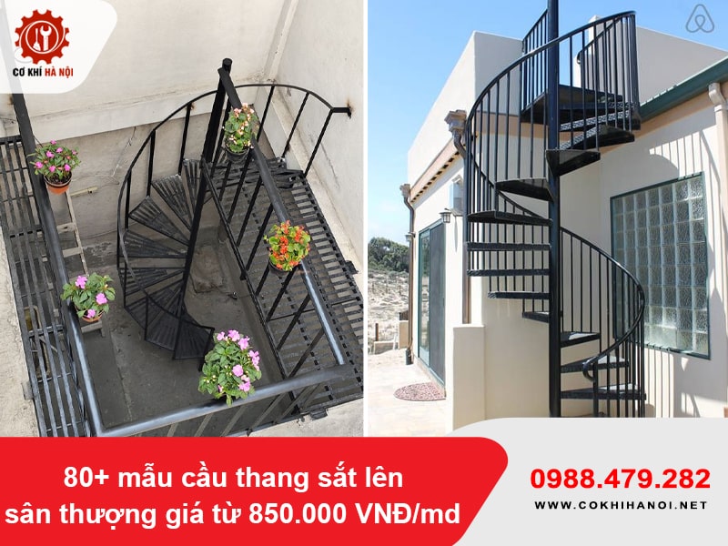 80+ mẫu cầu thang sắt lên sân thượng giá từ 850.000 VNĐ/md