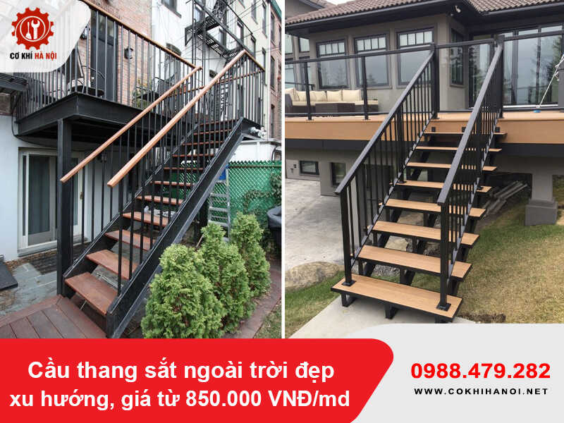 Cầu thang sắt ngoài trời đẹp xu hướng, giá từ 850.000 VNĐ/md Cầu thang sắt ngoài trời đẹp xu hướng, giá từ 850.000 VNĐ/md